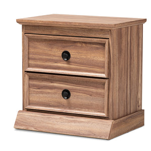 Baxton Studio Ryker Modern And Contemporary Oak Finished 2-Drawer Wood Nightstand