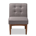 Load image into Gallery viewer, Baxton Studio Arvid Mid-Century Modern Gray Fabric Upholstered Wood Dining Chair
