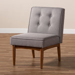 Load image into Gallery viewer, Baxton Studio Arvid Mid-Century Modern Gray Fabric Upholstered Wood Dining Chair
