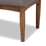 Load image into Gallery viewer, BAXTON STUDIO ARVID MID-CENTURY MODERN GRAY FABRIC UPHOLSTERED WOOD DINING BENCH
