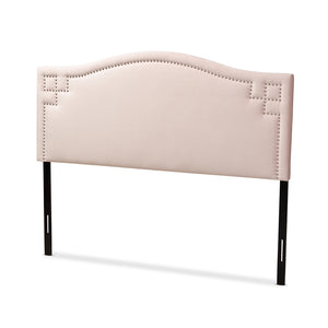 Baxton Studio Aubrey Modern And Contemporary Light Pink Velvet Fabric Upholstered King Size Headboard