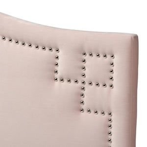 Baxton Studio Aubrey Modern And Contemporary Light Pink Velvet Fabric Upholstered King Size Headboard