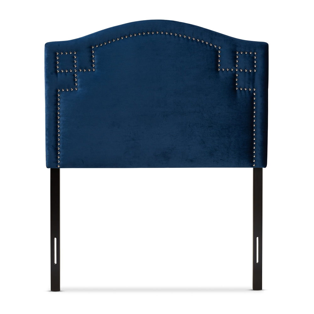 Baxton Studio Aubrey Modern And Contemporary Royal Blue Velvet Fabric Upholstered Twin Size Headboard