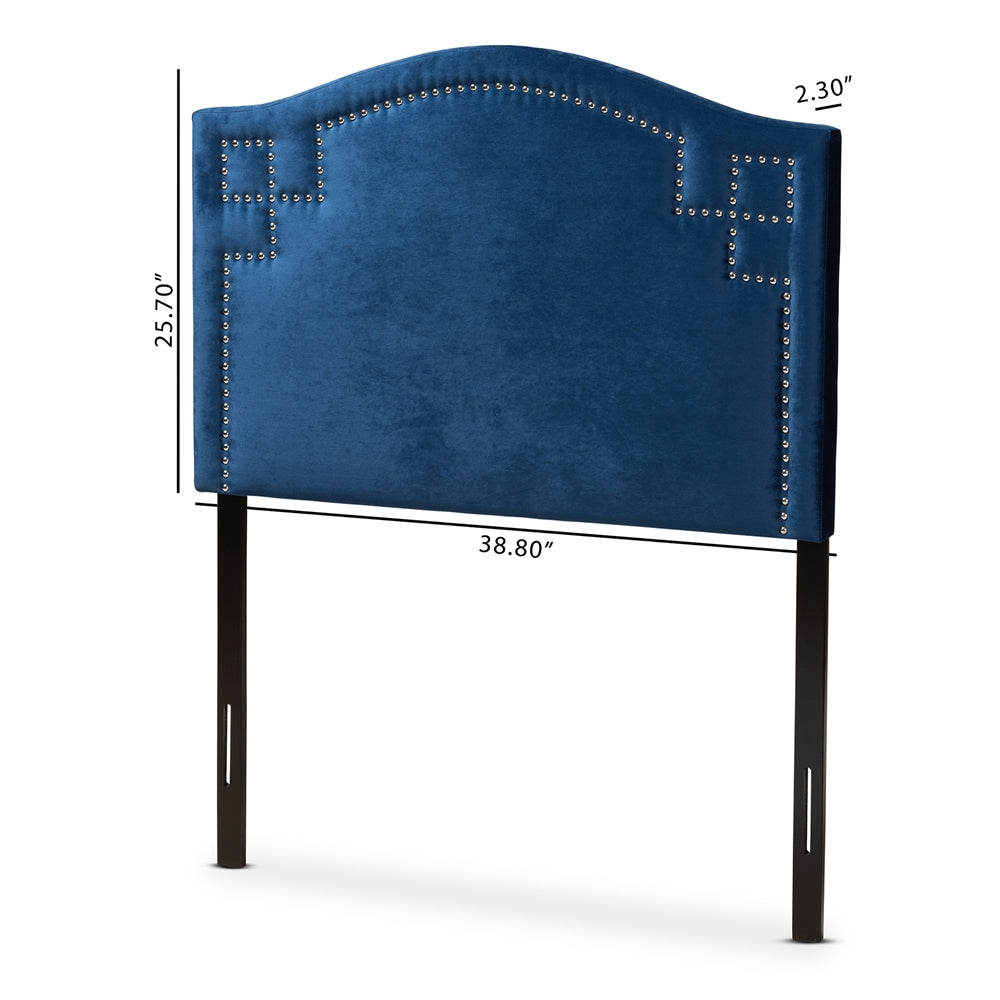 Baxton Studio Aubrey Modern And Contemporary Royal Blue Velvet Fabric Upholstered Twin Size Headboard