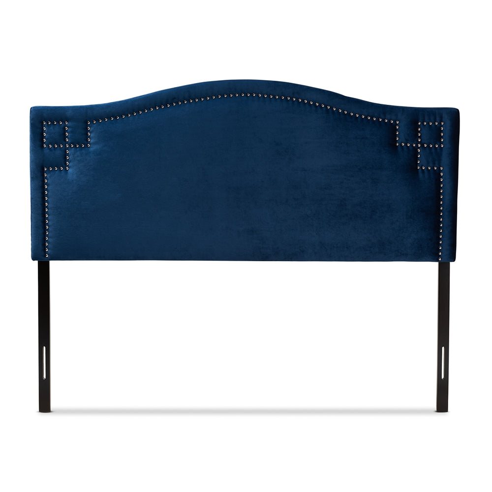 Baxton Studio Aubrey Modern And Contemporary Royal Blue Velvet Fabric Upholstered Full Size Headboard