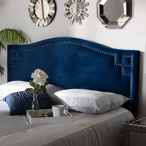 Baxton Studio Aubrey Modern And Contemporary Royal Blue Velvet Fabric Upholstered Full Size Headboard