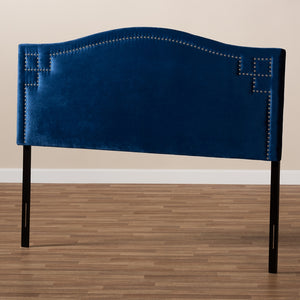 BAXTON STUDIO AUBREY MODERN AND CONTEMPORARY ROYAL BLUE VELVET FABRIC UPHOLSTERED FULL SIZE HEADBOARD