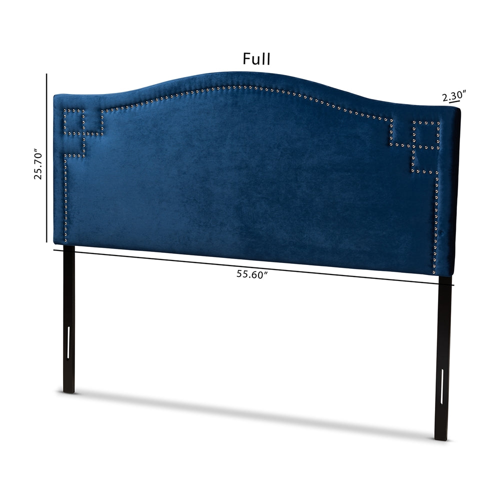 Baxton Studio Aubrey Modern And Contemporary Royal Blue Velvet Fabric Upholstered Full Size Headboard