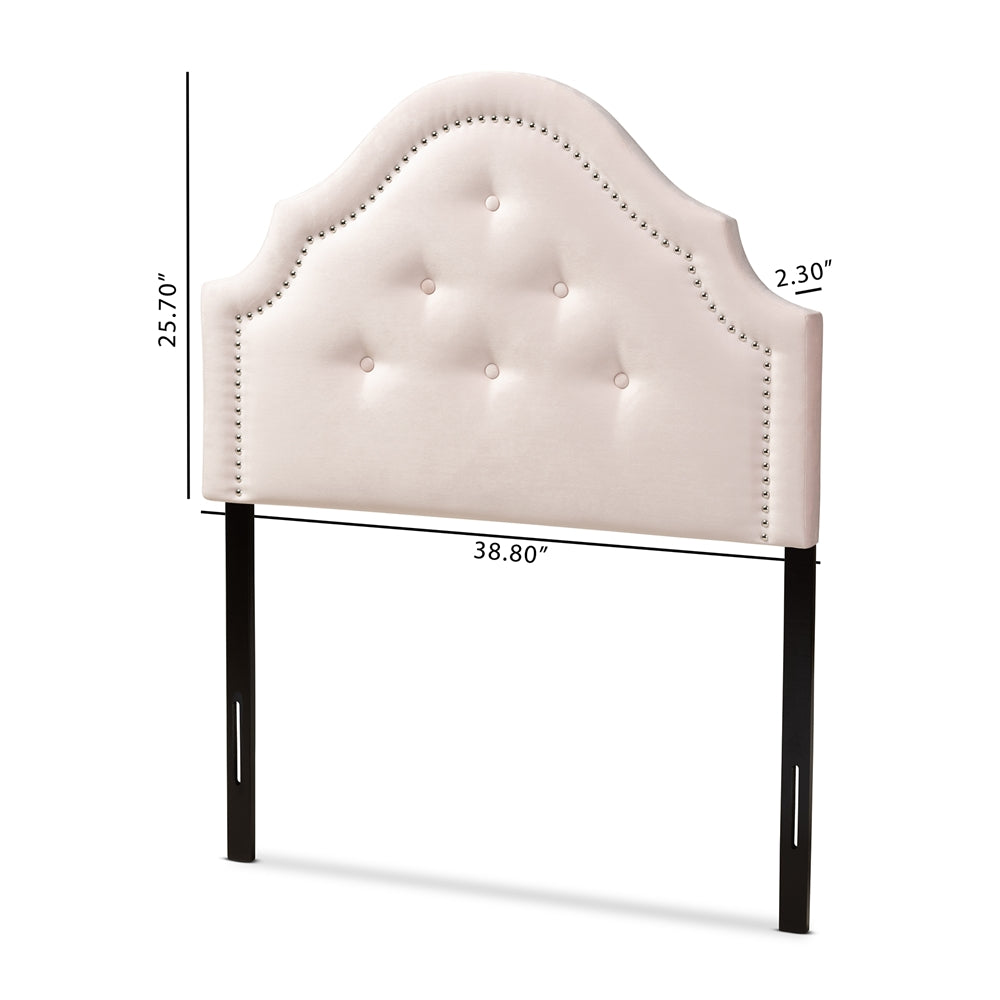 Baxton Studio Cora Modern And Contemporary Light Pink Velvet Fabric Upholstered Twin Size Headboard