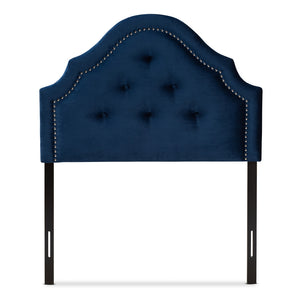 Baxton Studio Cora Modern And Contemporary Royal Blue Velvet Fabric Upholstered Twin Size Headboard