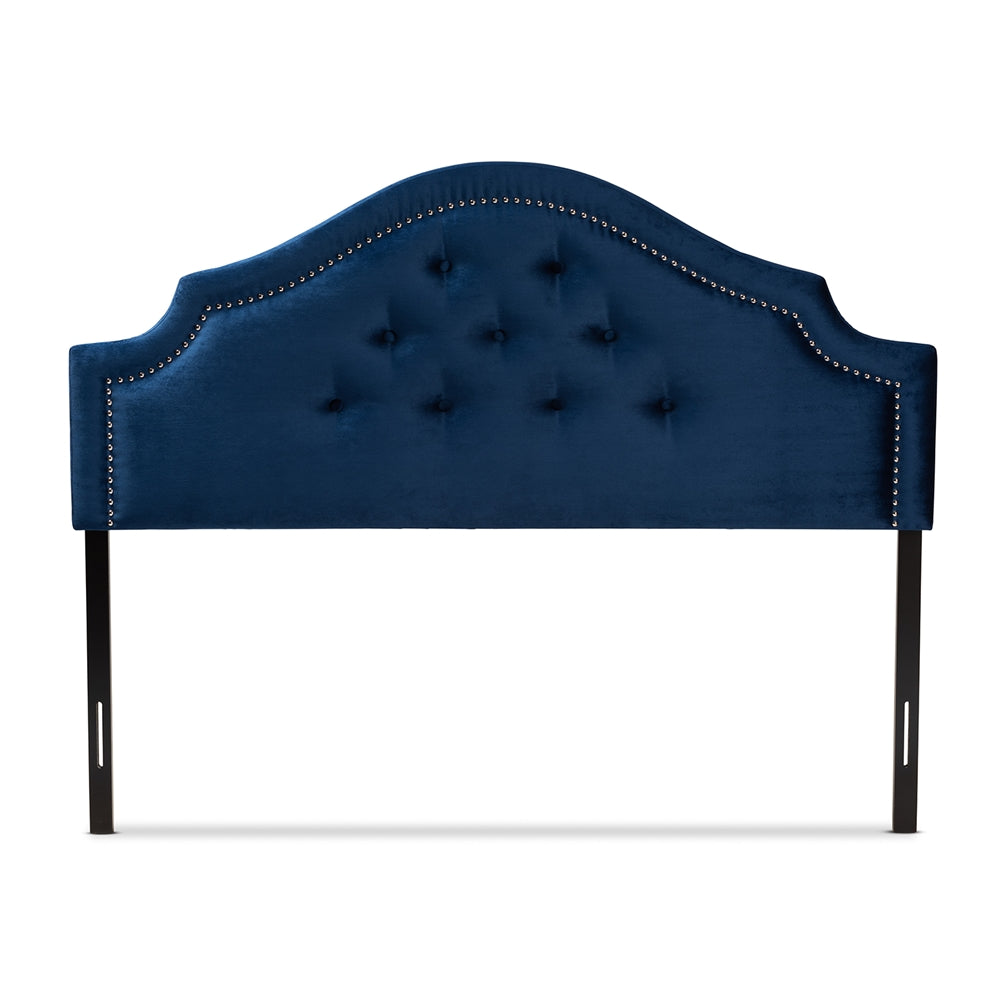 Baxton Studio Cora Modern And Contemporary Royal Blue Velvet Fabric Upholstered King Size Headboard