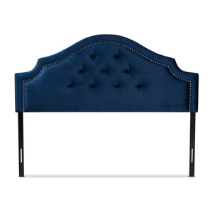 Baxton Studio Cora Modern And Contemporary Royal Blue Velvet Fabric Upholstered Full Size Headboard