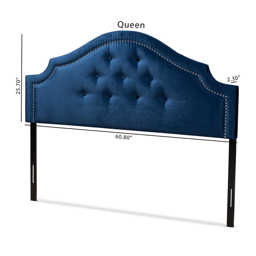 Baxton Studio Cora Modern And Contemporary Royal Blue Velvet Fabric Upholstered King Size Headboard