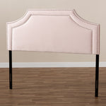 Load image into Gallery viewer, BAXTON STUDIO AVIGNON MODERN AND CONTEMPORARY LIGHT PINK VELVET FABRIC UPHOLSTERED FULL SIZE HEADBOARD
