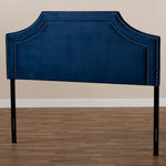 Load image into Gallery viewer, BAXTON STUDIO AVIGNON MODERN AND CONTEMPORARY NAVY BLUE VELVET FABRIC UPHOLSTERED QUEEN SIZE HEADBOARD
