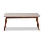 Load image into Gallery viewer, Baxton Studio Flora Ii Mid-Century Modern Light Grey Fabric Upholstered Medium Oak Finished Wood Dining Bench
