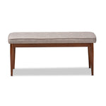 Load image into Gallery viewer, Baxton Studio Itami Mid-Century Modern Light Grey Fabric Upholstered Medium Oak Finished Wood Dining Bench
