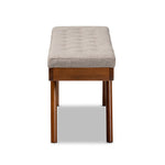 Load image into Gallery viewer, Baxton Studio Alona Mid-Century Modern Light Grey Fabric Upholstered Wood Dining Bench
