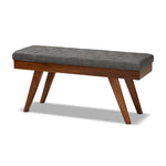 Load image into Gallery viewer, Baxton Studio Alona Mid-Century Modern Medium Grey Fabric Upholstered Wood Dining Bench
