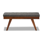 Load image into Gallery viewer, Baxton Studio Alona Mid-Century Modern Medium Grey Fabric Upholstered Wood Dining Bench
