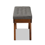 Load image into Gallery viewer, Baxton Studio Alona Mid-Century Modern Medium Grey Fabric Upholstered Wood Dining Bench
