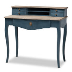 Load image into Gallery viewer, Baxton Studio Celestine French Provincial Blue Spruce Finished Wood Accent Writing Desk
