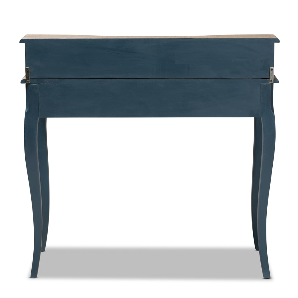 Baxton Studio Celestine French Provincial Blue Spruce Finished Wood Accent Writing Desk