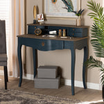 Load image into Gallery viewer, Baxton Studio Celestine French Provincial Blue Spruce Finished Wood Accent Writing Desk
