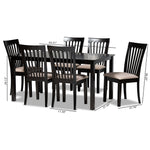 Load image into Gallery viewer, Baxton Studio Minette Modern And Contemporary Sand Fabric Upholstered Espresso Brown Finished Wood 7-Piece Dining Set
