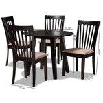 Load image into Gallery viewer, Baxton Studio Maisie Modern And Contemporary Sand Fabric Upholstered And Dark Brown Finished Wood 5-Piece Dining Set
