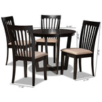 Load image into Gallery viewer, Baxton Studio Nellie Modern And Contemporary Sand Fabric Upholstered And Dark Brown Finished Wood 5-Piece Dining Set
