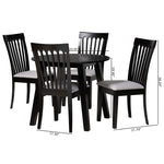 Load image into Gallery viewer, Baxton Studio Nina Modern Grey Fabric And Espresso Brown Finished Wood 5-Piece Dining Set
