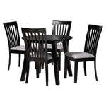 Load image into Gallery viewer, Baxton Studio Nina Modern Grey Fabric And Espresso Brown Finished Wood 5-Piece Dining Set
