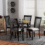 Load image into Gallery viewer, Baxton Studio Nina Modern Grey Fabric And Espresso Brown Finished Wood 5-Piece Dining Set
