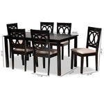 Load image into Gallery viewer, Baxton Studio Lenoir Modern And Contemporary Sand Fabric Upholstered Espresso Brown Finished Wood 7-Piece Dining Set
