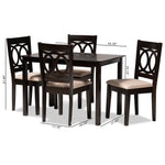 Load image into Gallery viewer, Baxton Studio Lenoir Modern And Contemporary Sand Fabric Upholstered Espresso Brown Finished Wood 5-Piece Dining Set
