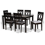 Load image into Gallery viewer, Baxton Studio Lenoir Modern And Contemporary Grey Fabric Upholstered Espresso Brown Finished Wood 7-Piece Dining Set
