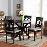 Load image into Gallery viewer, Baxton Studio Sanne Modern And Contemporary Grey Fabric Upholstered And Dark Brown Finished Wood 5-Piece Dining Set
