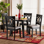 Load image into Gallery viewer, Baxton Studio Louisa Modern Grey Fabric And Dark Brown Finished Wood 5-Piece Dining Set
