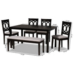 Load image into Gallery viewer, Baxton Studio Bennett Modern And Contemporary Grey Fabric Upholstered And Dark Brown Finished Wood 6-Piece Dining Set
