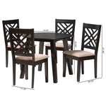 Load image into Gallery viewer, Baxton Studio Ellie Modern Beige Fabric And Dark Brown Finished Wood 5-Piece Dining Set
