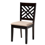 Load image into Gallery viewer, Baxton Studio Ellie Modern Beige Fabric And Dark Brown Finished Wood 5-Piece Dining Set
