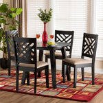 Load image into Gallery viewer, Baxton Studio Ellie Modern Beige Fabric And Dark Brown Finished Wood 5-Piece Dining Set
