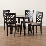 Load image into Gallery viewer, Baxton Studio Ellie Modern Beige Fabric And Dark Brown Finished Wood 5-Piece Dining Set
