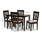 Load image into Gallery viewer, Baxton Studio Caron Modern And Contemporary Sand Fabric Upholstered Espresso Brown Finished Wood 5-Piece Dining Set
