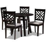 Load image into Gallery viewer, Baxton Studio Lilly Modern And Contemporary Grey Fabric Upholstered And Dark Brown Finished Wood 5-Piece Dining Set
