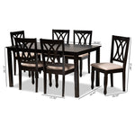 Load image into Gallery viewer, Baxton Studio Reneau Modern And Contemporary Sand Fabric Upholstered Espresso Brown Finished Wood 7-Piece Dining Set
