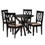 Load image into Gallery viewer, Baxton Studio Maya Modern Beige Fabric And Espresso Brown Finished Wood 5-Piece Dining Set
