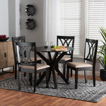 Load image into Gallery viewer, Baxton Studio Maya Modern Beige Fabric And Espresso Brown Finished Wood 5-Piece Dining Set
