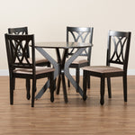 Load image into Gallery viewer, Baxton Studio Maya Modern Beige Fabric And Espresso Brown Finished Wood 5-Piece Dining Set
